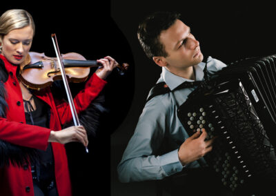 LIZZIE BALL (violin) and MILOS MILIVOJEVIC (accordion)